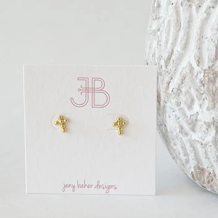 Dottie Cross Studs by Jeny Baker