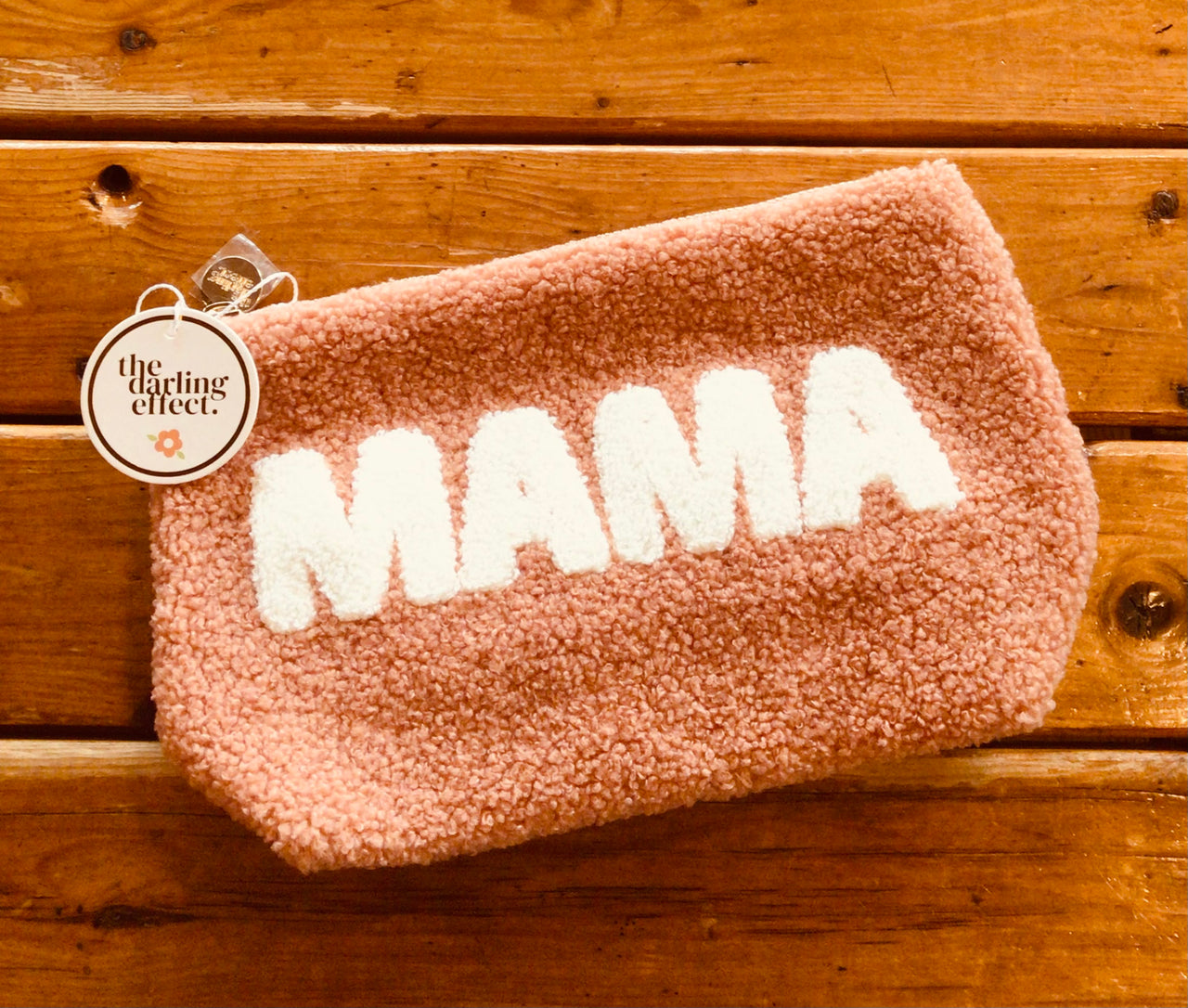 MAMA Teddy Zipped Pouch in Blush by The Darling Effect