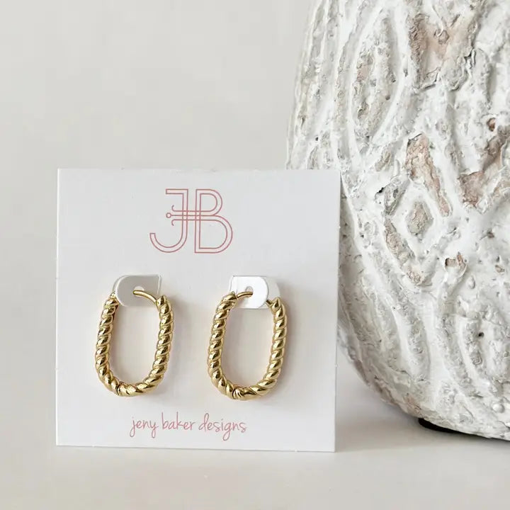 Medium Dottie Oval Hoops by Jeny Baker