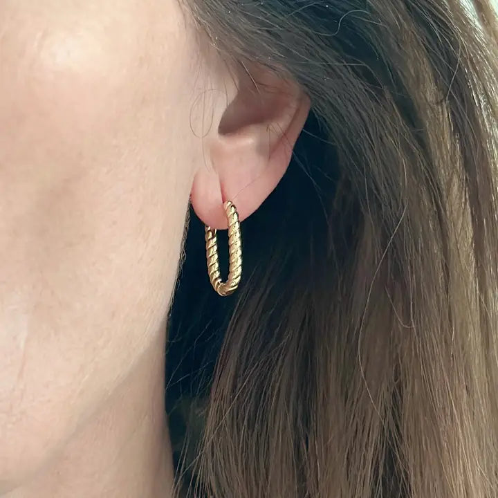 Medium Dottie Oval Hoops by Jeny Baker