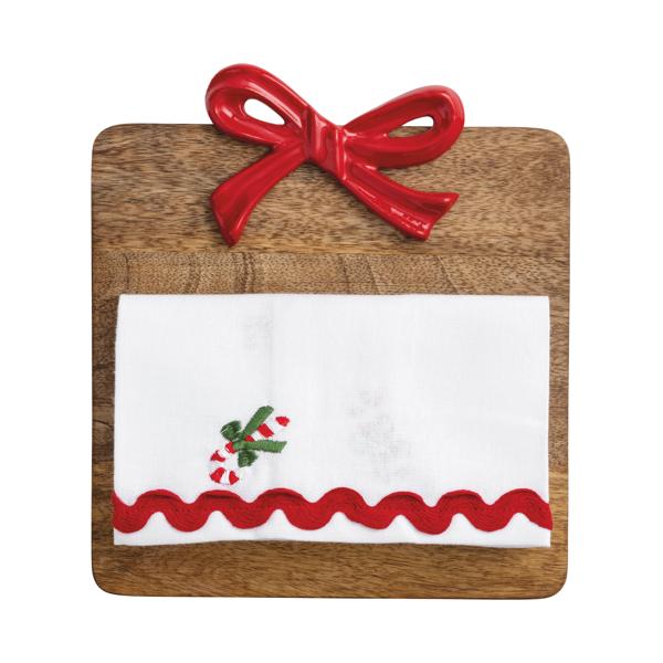 Red Bow Board & Towel Set