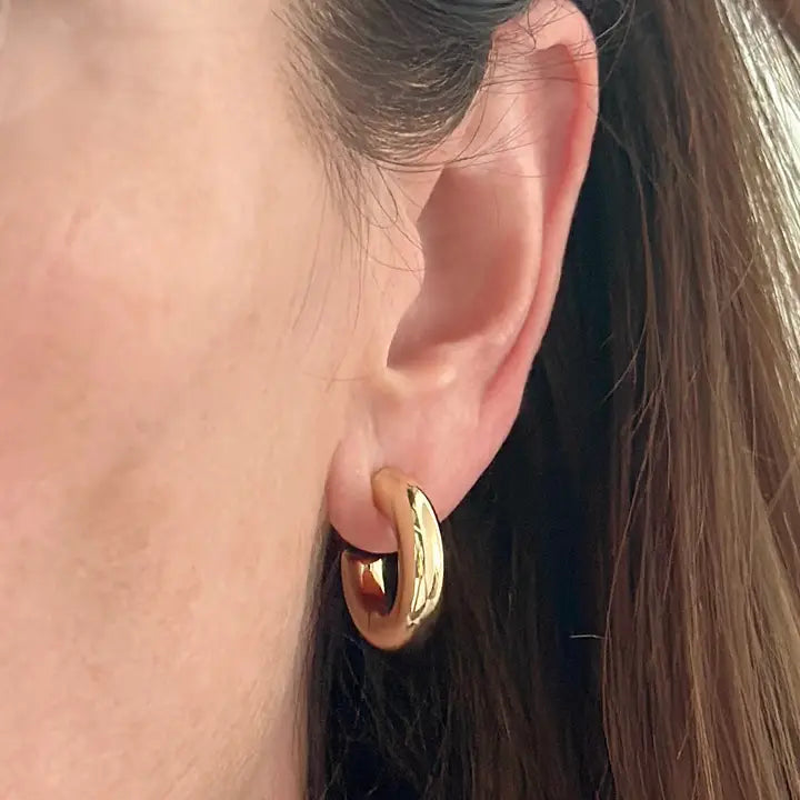 Small Classic Thick Tube Hoops by Jeny Baker