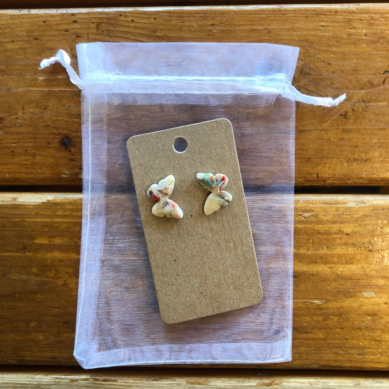 Stained Glass Butterfly Studs by Refining Dust