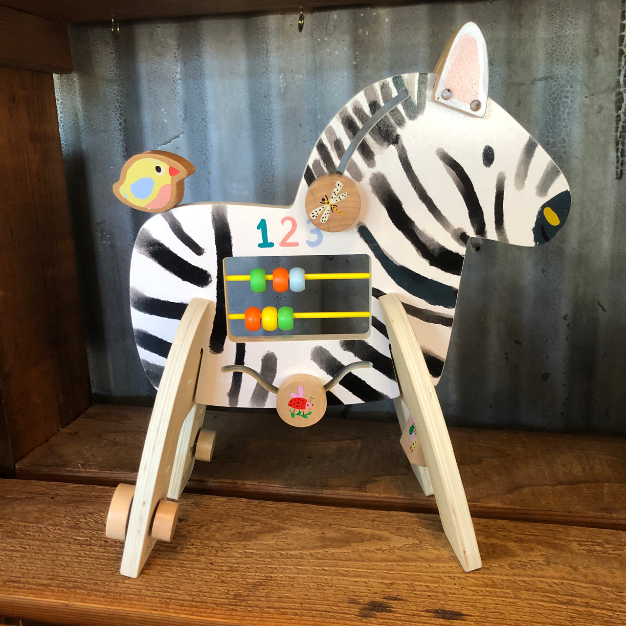 Safari Zebra Wooden Activity Toy by Manhattan Toy