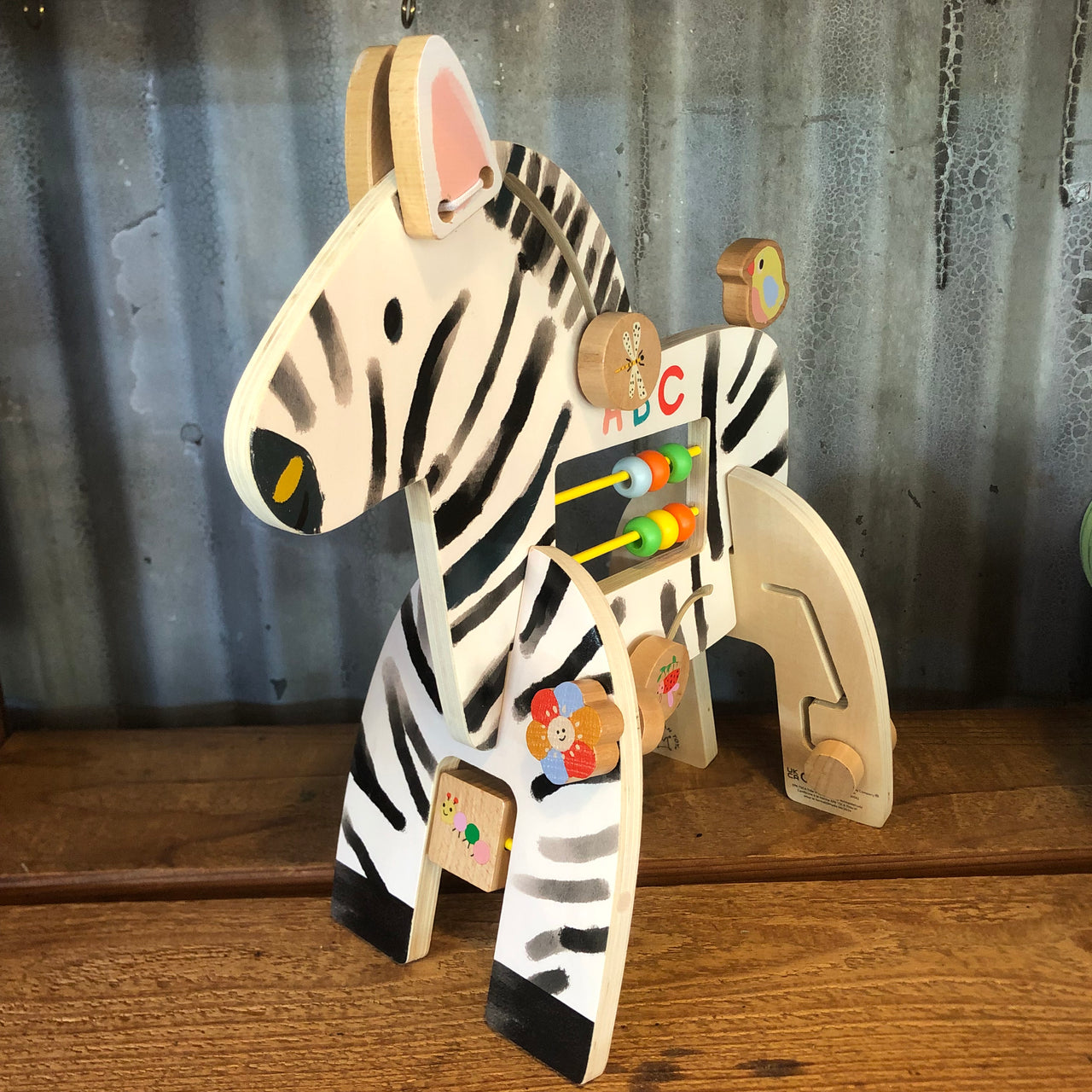 Safari Zebra Wooden Activity Toy by Manhattan Toy