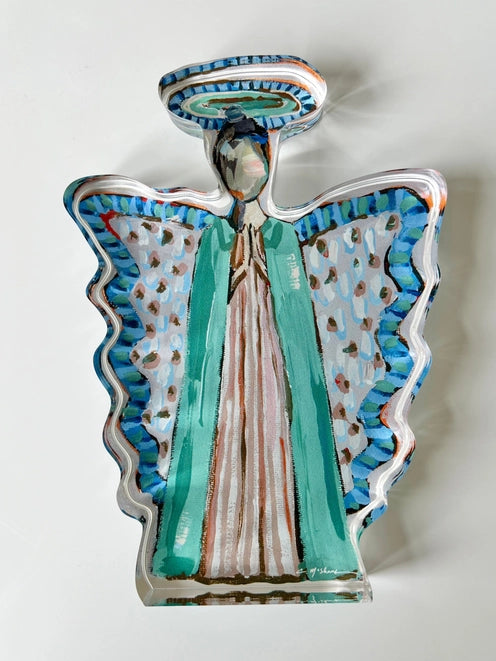 Heavenly Angel Acrylic Shelfie in Brunette by Chelsea McShane Art