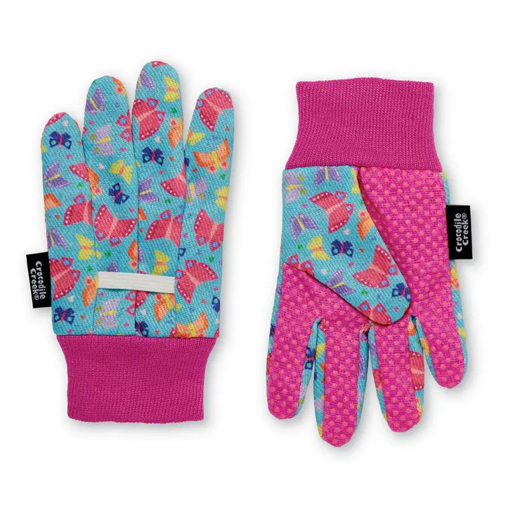 Kid's Garden Gloves in Butterfly Rainbow Print by Crocodile Creek