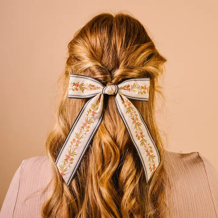 Cream Cottage Crush Hair Bow by The Darling Effect