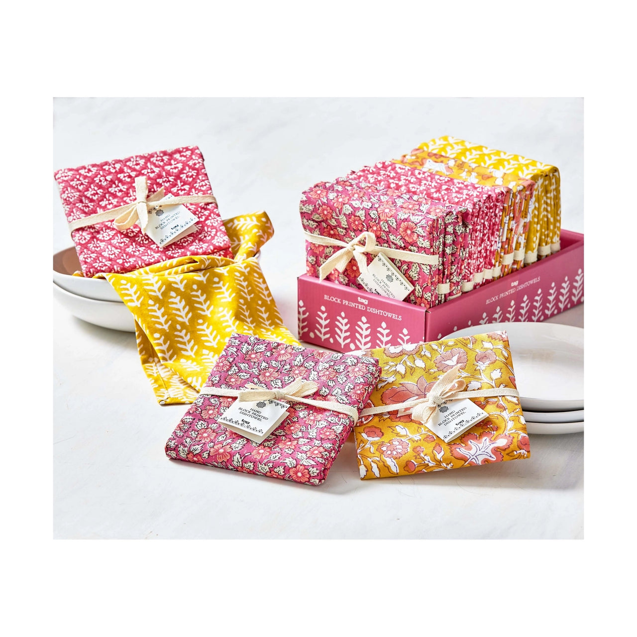 Emma Block Print Dish Towels by Tag