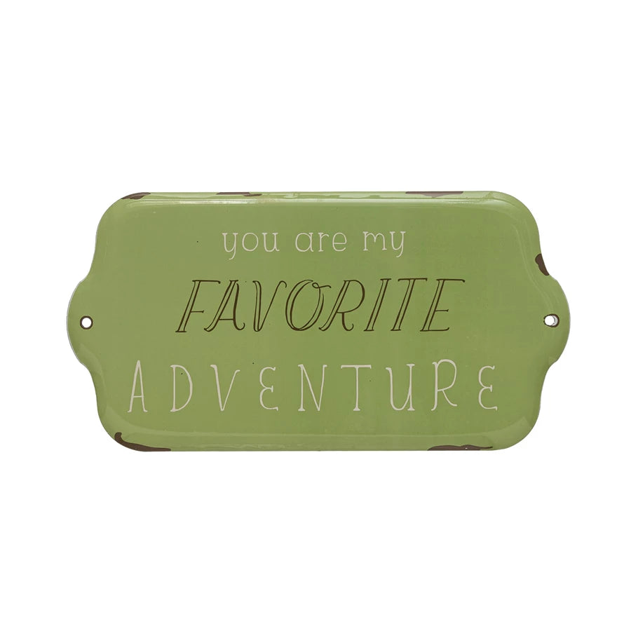 "You Are My Favorite Adventure"Enameled Metal Wall Decor
