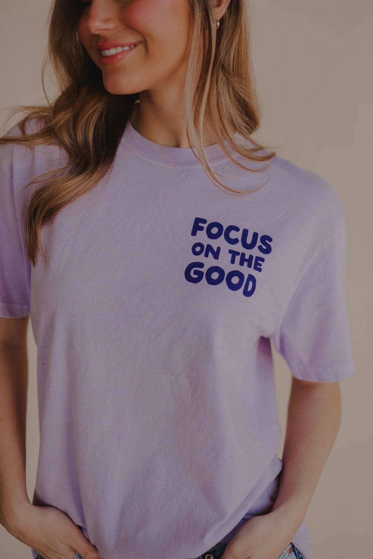 Dear Heart Focus On The Good Tee - Lavender