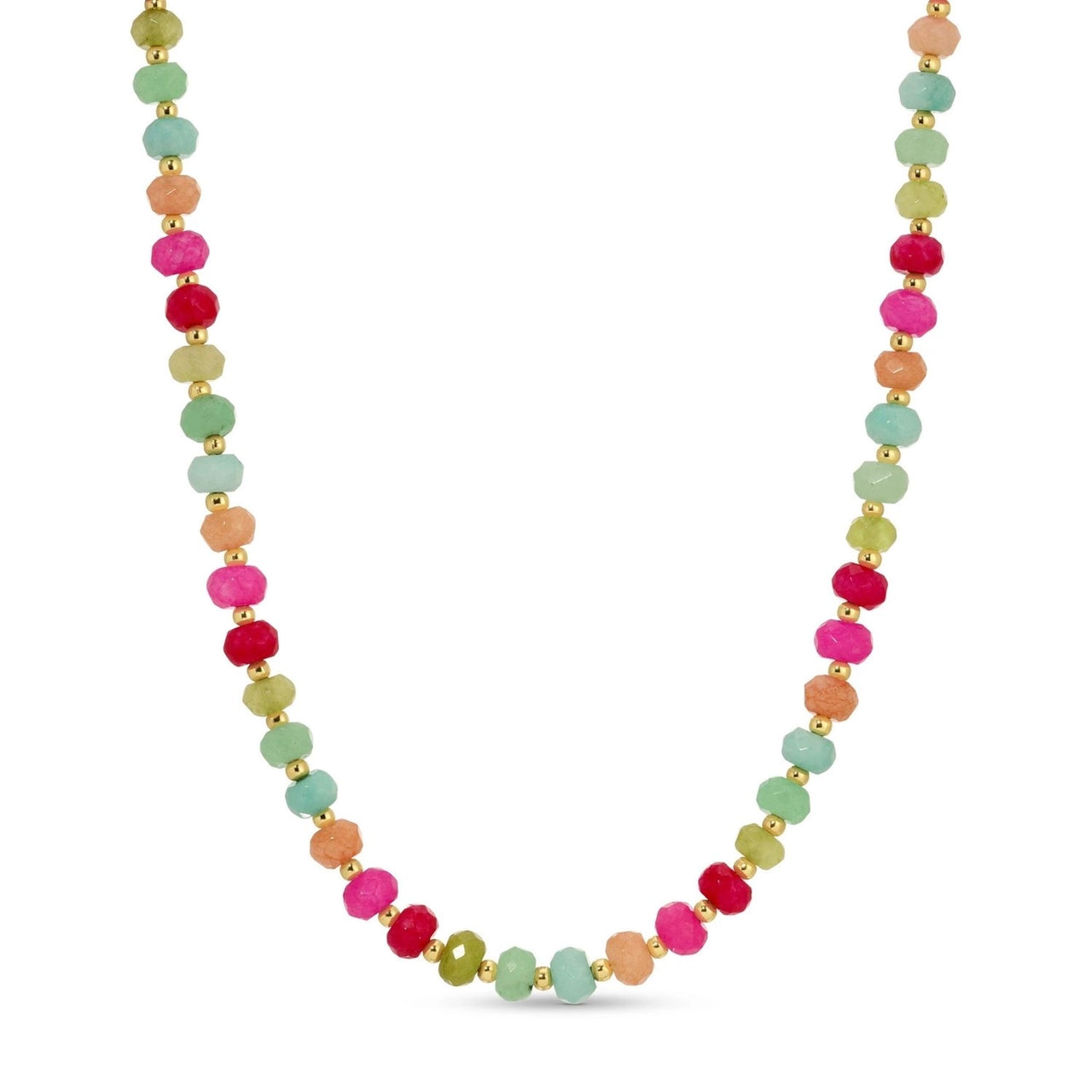 Splendid Iris Vibrant Stone Statement Necklace - Fuchsia/Blue/Peach