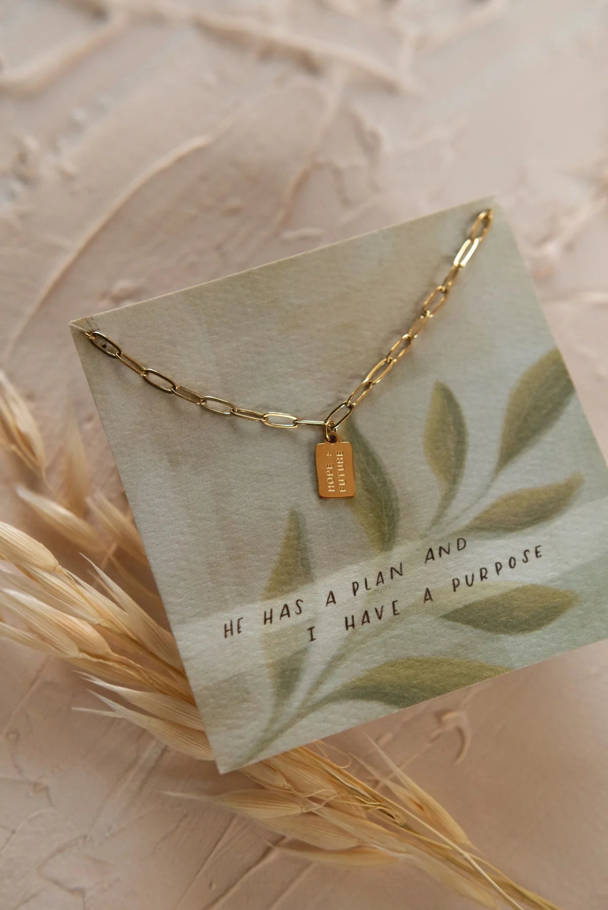 Dear Heart Hope + Future Mini Tag Necklace