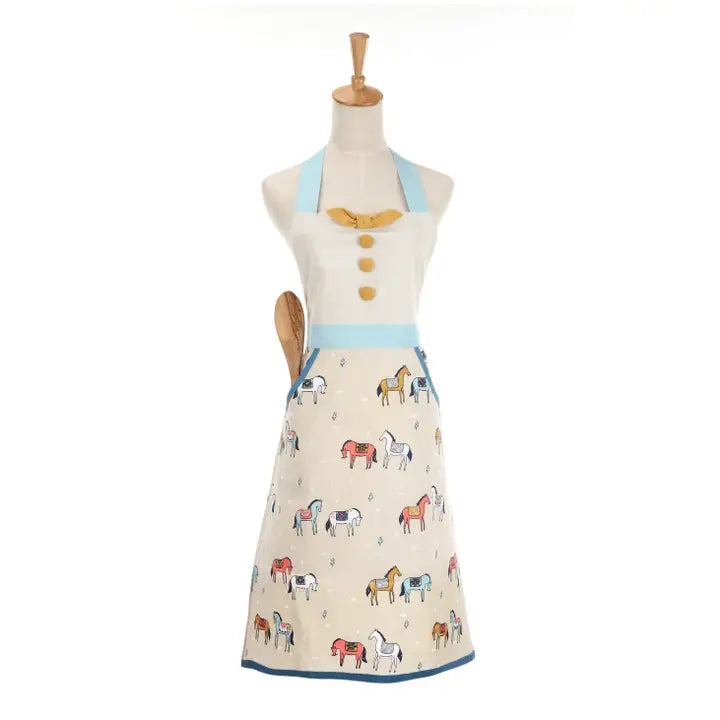 Horses in Field Pattern Apron