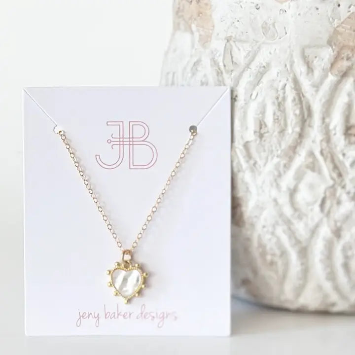 May Heart Pearl Necklace by Jeny Baker Designs