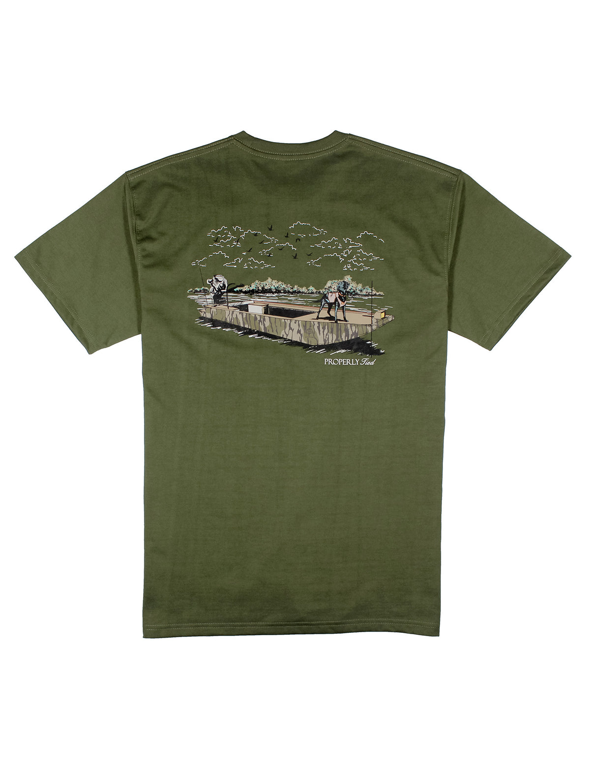 Mossy Oak Boat Ride Olive T-Shirt by Properly Tied