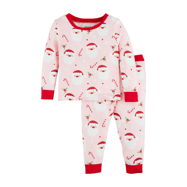 Pink Santa Glow Kid's Pajamas by Mud Pie