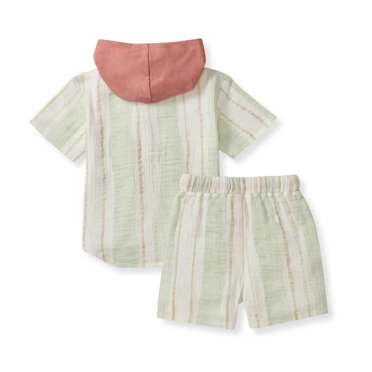 Pacific Stripe Hooded Shirt & Shorts Set by Burt's Bees Baby