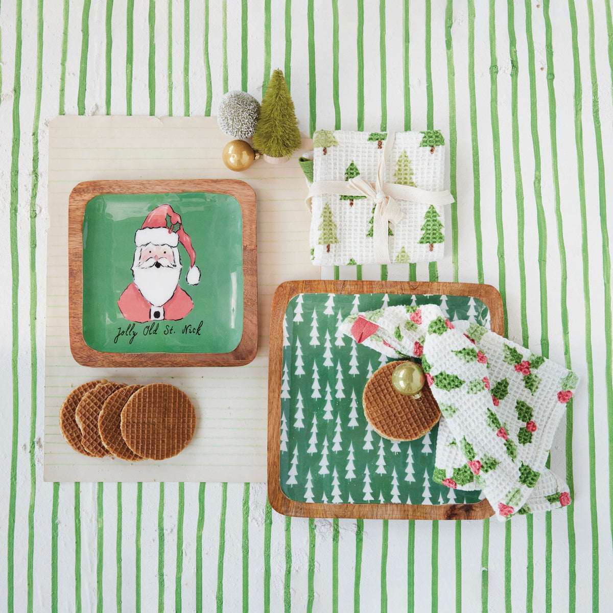 Cotton Printed Waffle Weave Dish Cloth Set of 4
