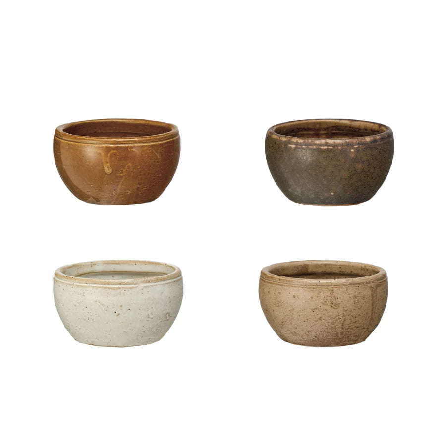 Stoneware vintage reproduction pinch pot bowls