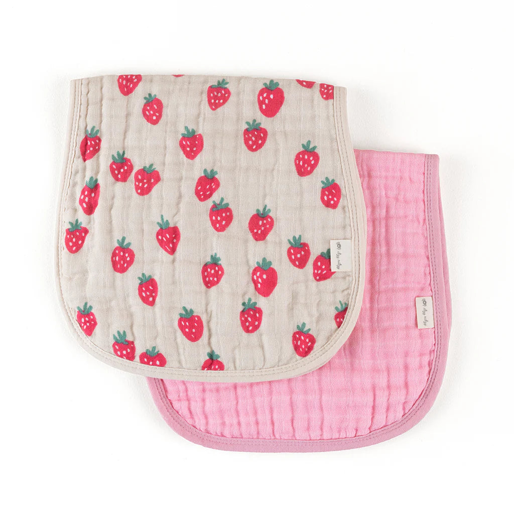 Itzy Burp Cloths - Strawberries + Cream
