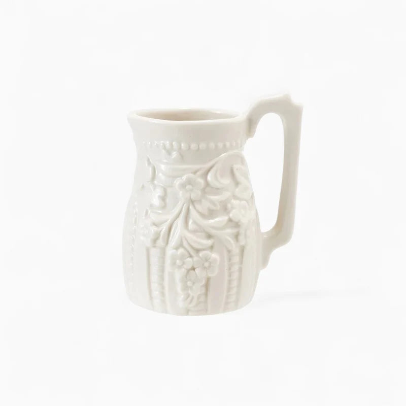 2oz Embossed Stoneware Creamer