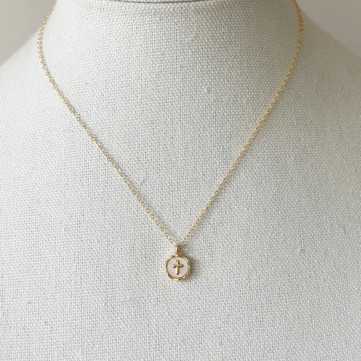 Katie Pearl Cross Necklace By Jeny Baker