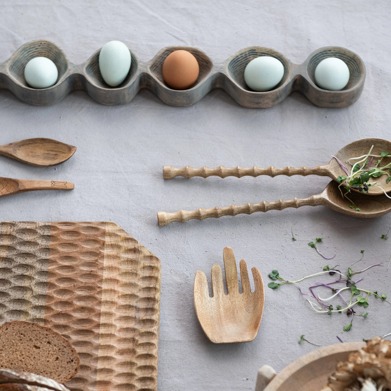 Mango Wood Salad Server