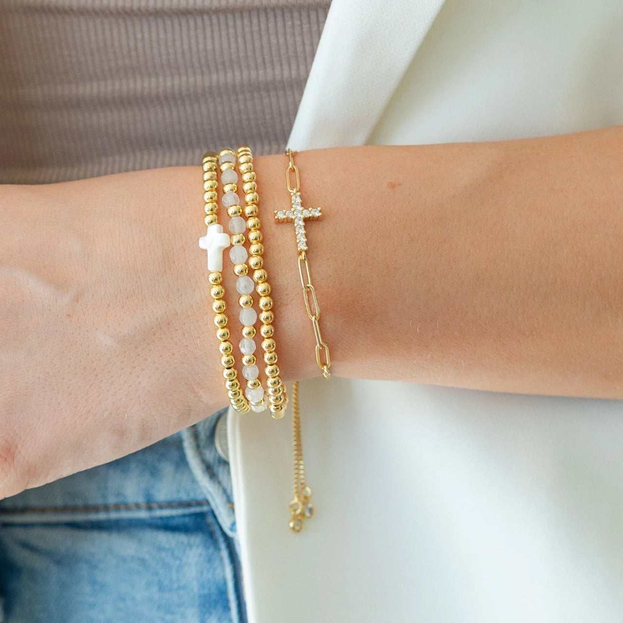 Gold Cross Bracelet