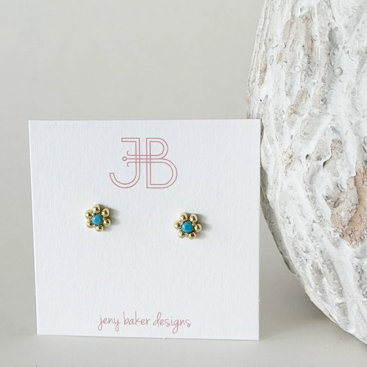Turquoise Daisy Earrings by Jeny Baker