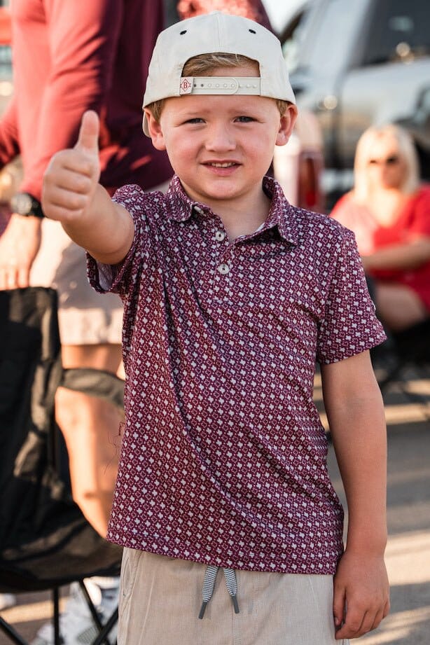 Burlebo Youth Polo - Texas Maroon & Gray