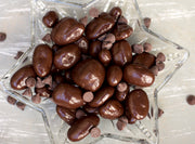 Golden pecan halves drenched in deep dark chocolate. Enjoy them yourself or send them out as a gift! Sold in 1 pound bags for $15.99.